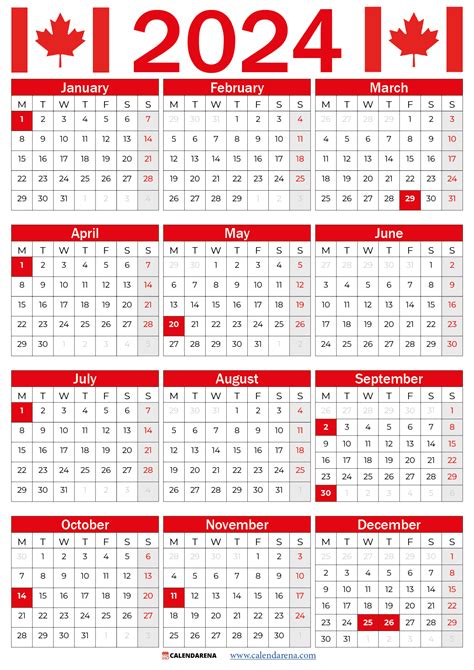 2024 Canada Calendar Holidays